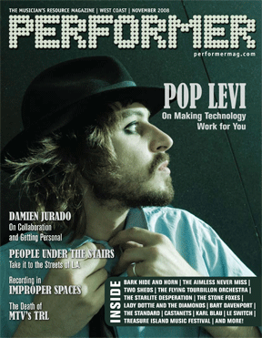 November 2008 West Coast Performer Magazine cover, photographer: james Hickey