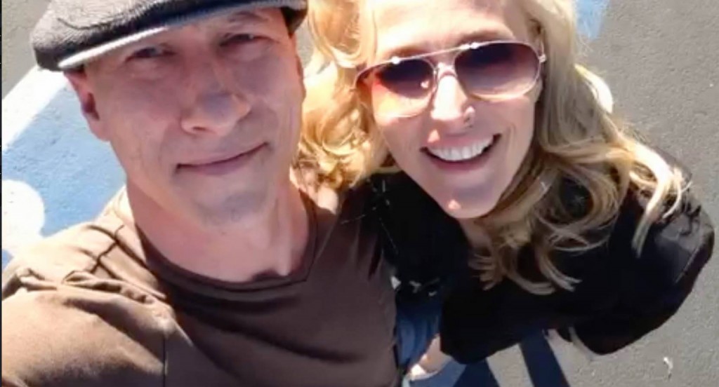James Hickey with Gillian Anderson