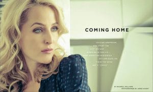Gillian Anderson for Backstage Magazine. Photo by Los Angeles fashion photographer James Hickey.