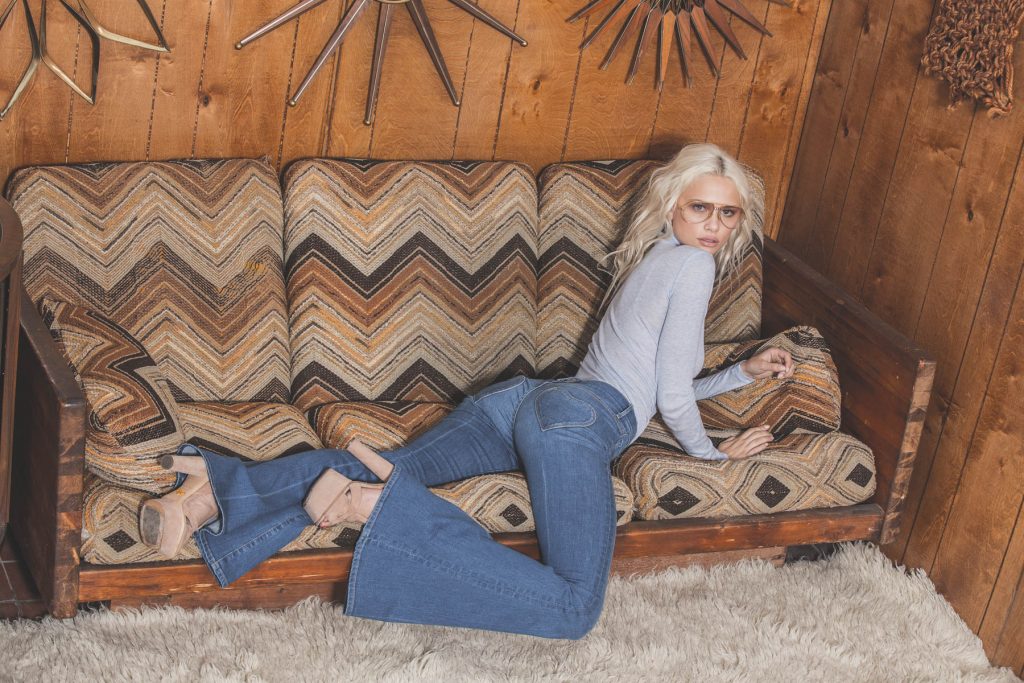 Retro denim fashion editorial by Los Angeles fashion photographers James Hickey and Tatiana Junqueira