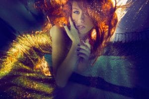 Underwater fashion editorial. Photo by Los Angeles fashion photographer James Hickey.